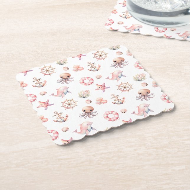 Blush Tide Treasures! Paper Coaster (Angled)