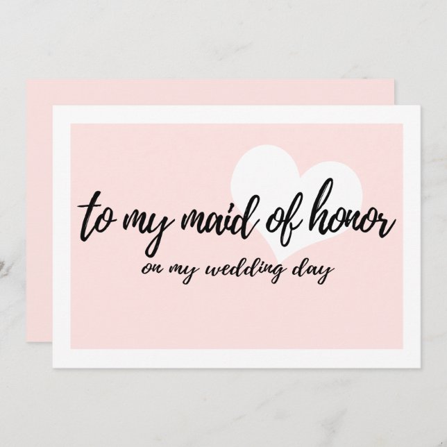 Blush To my maid of honour on my wedding day Invitation (Front/Back)