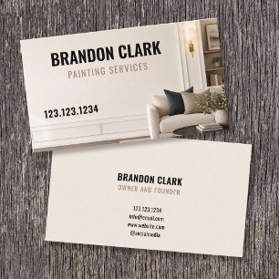 Blush Toned Living Room Interior Image Painting Business Card