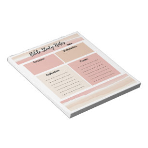 Blush Tones Bible Study Notes Notepad
