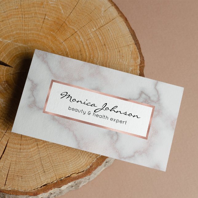Blush tones pink rose gold white marble pattern business card (Blush tones pink rose gold white marble pattern)