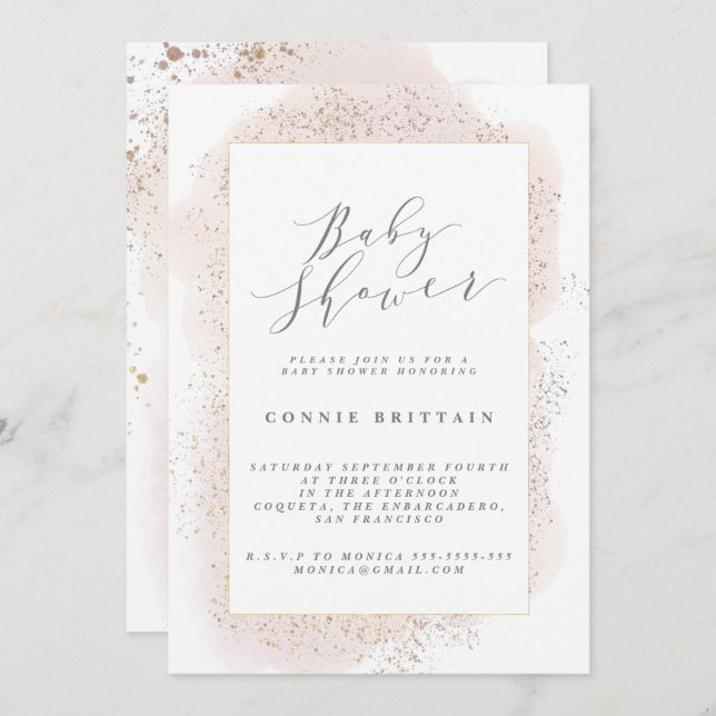 BLUSH TOUCH BABY SHOWER INVITATION (Front/Back)