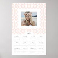 Blush Trellis 16x24 2017 Yearly Photo Calendar