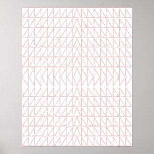 Blush Triangles Organic Line Art Drawing Poster