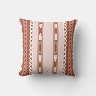 Blush Tribal Stripes – Rose Brow Geometric Cushion