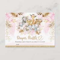 Blush Tropical Safari Baby Shower Diaper Raffle