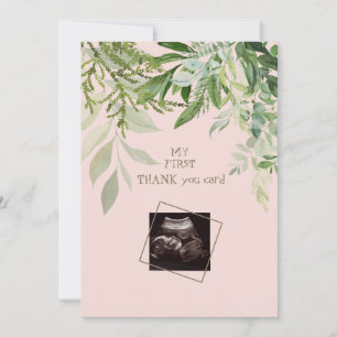 Blush Ultrasound Girl Funny Baby Shower Thank You  Card
