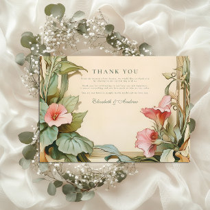 Blush Vine Frame wedding Thank You Card