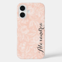 Blush Vintage Floral Print Monogram