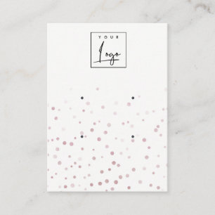Blush Watercolor Confetti 2 Logo Earring Display Business Card