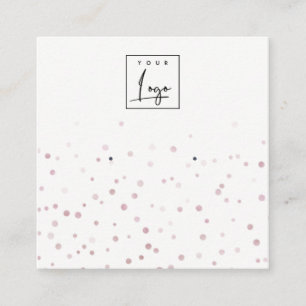 Blush Watercolor Confetti Logo Earring Display Square Business Card