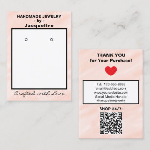Blush Watercolor Earrings QR Code Business Card
