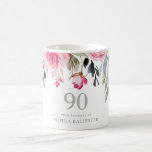Blush watercolor Floral 90th birthday Party Gift Coffee Mug<br><div class="desc">Blush watercolor Floral 90th birthday Party Gift Coffee Mug

Perfect for a birthday present or decorations for a birthday party. Fully customisable. Add a photo 

See matching invitations and RSVP in niche and nest store</div>