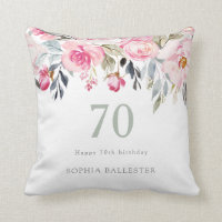 Blush watercolor Floral beautiful 70th birthday