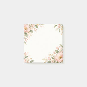 Blush Watercolor Floral Border Post-it Notes