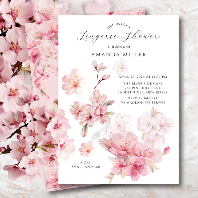Blush Watercolor Floral Bridal Lingerie Shower Invitation (Creator Uploaded)