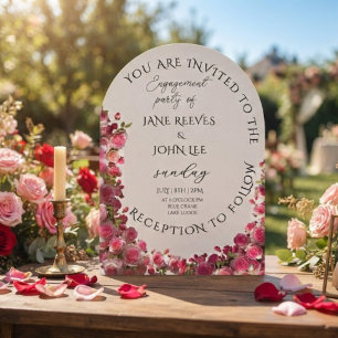 Blush Watercolor Floral Engagement Party Invitation