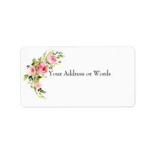 Blush Watercolor Floral Label