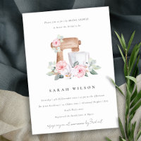 Blush Watercolor Mixer Floral Recipe Bridal Shower
