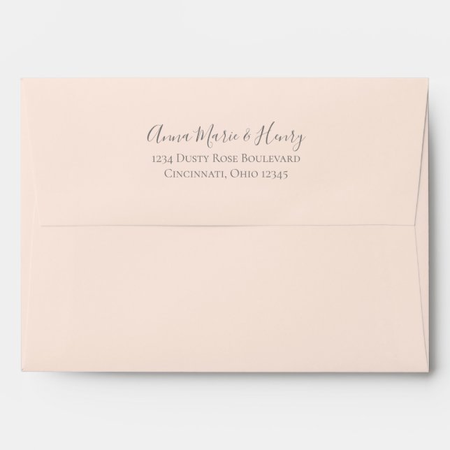 Blush Watercolor Pink Elegant Floral Flowers Envelope (Back (Top Flap))