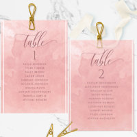 Blush Watercolor Seating Plan Card w/ Guest Names