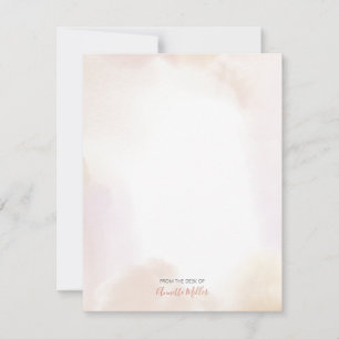 Blush Watercolor Wash Personalised Note Card