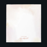 Blush Watercolor Wash | Teacher Name Personalised  Notepad<br><div class="desc">This personalised notepad features a beautiful watercolor wash background with coral custom text. A unique gift for a teacher,  friend,  or yourself. You can change the font or text colour by clicking "customise further" button. Thanks!</div>