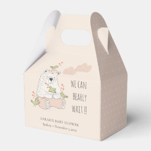 Blush We Can Bearly Wait Bear Birds Baby Shower Favour Box