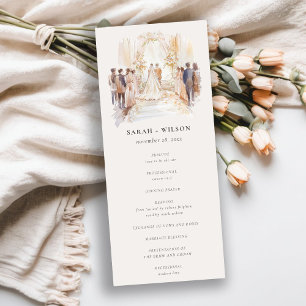 Blush Wedding Canopy Ceremony Wedding Program