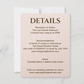 Blush Wedding Details Card | Soft Glam by JLI