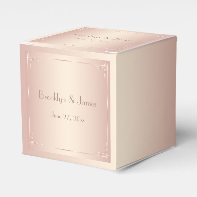 Blush Wedding Favour Boxes Vintage Custom (Front Side)