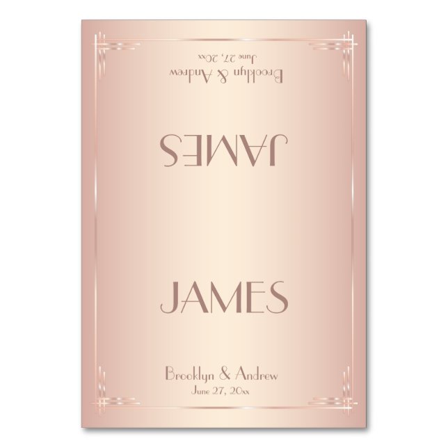 Blush Wedding Place Cards Vintage (Front)