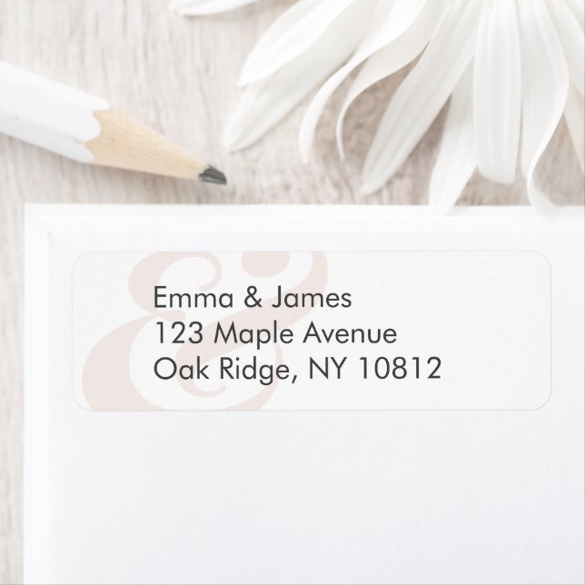 Blush Wedding Return Address Label | Centred (Insitu)