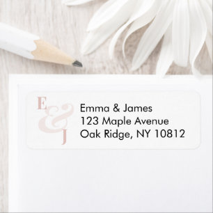 Blush Wedding Return Address Label Left
