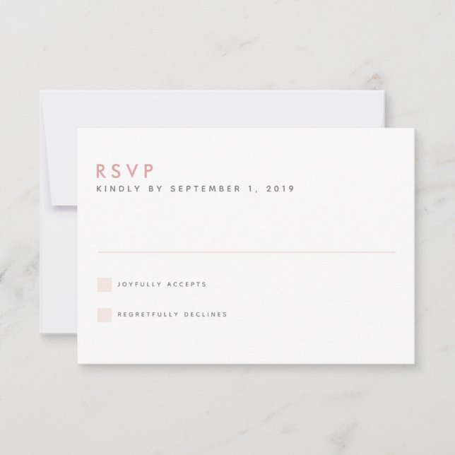 Blush Wedding RSVP Card (Front)