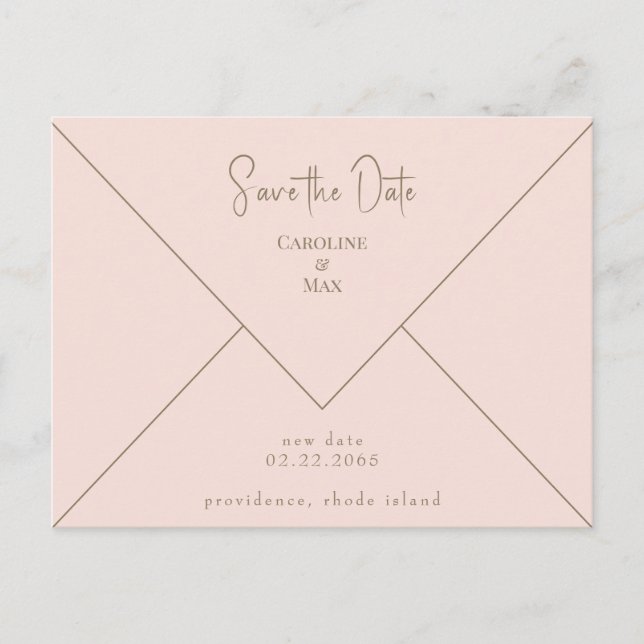 Blush Wedding Save the Date Postcard (Front)