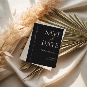 Blush Where Forever Begins Black Save The Date Announcement Postcard