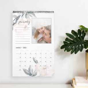 Blush Whisper 12 Photo Calendar with Notes