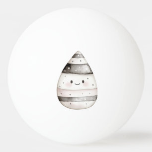 Blush White Black Happy Smiling Candy Corn Ping Pong Ball