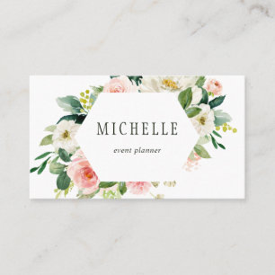 Blush White Bloom Floral Business Card