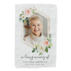 Blush White Bloom Gold Hexagon Grave Stone