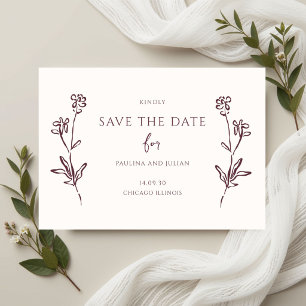 Blush White & Burgundy   Elegant Floral Wedding  Save The Date
