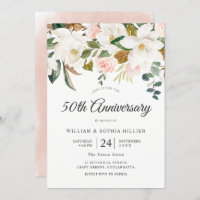 Blush & White Flowers 50th Wedding Anniversary