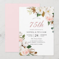 Blush & White Flowers 75th Wedding Anniversary