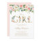 Blush & White Flowers Gold It's a Girl Baby Shower