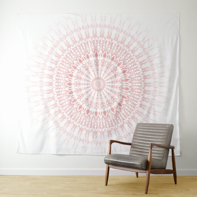 Blush White Mandala Tapestry (In Situ (Horizontal))