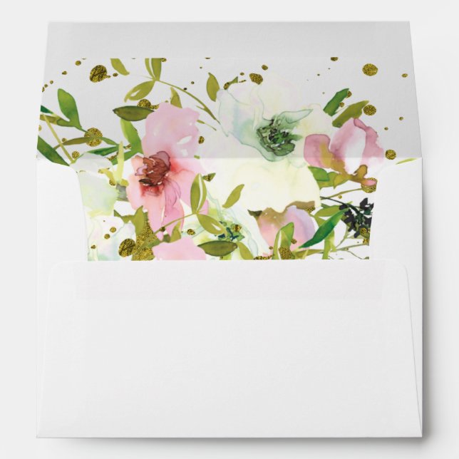 Blush & white roses with gold splashes envelope (Back (Bottom))
