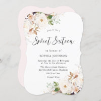 Blush White Winter Forest Sweet 16 Birthday Party