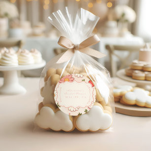 Blush Wildflower Berry Bridal Shower Classic Round Sticker