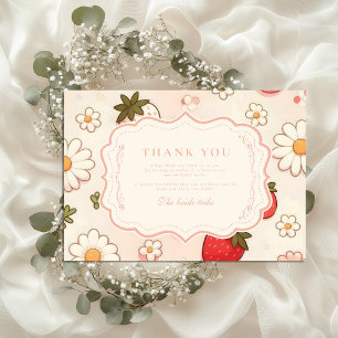 Blush Wildflower Berry Bridal Shower Thank You Card